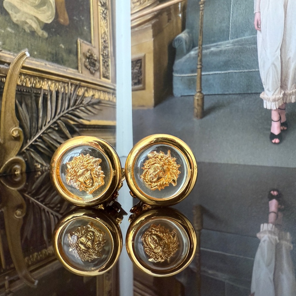 LOT 2273 24k gold plated Gianni Versace vintage clip on earrings